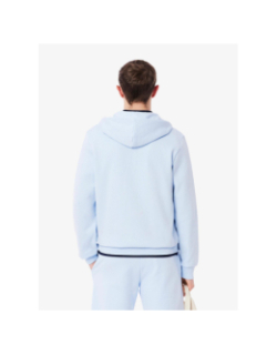 Sweat à capuche zippé molleton bleu homme - Lacoste