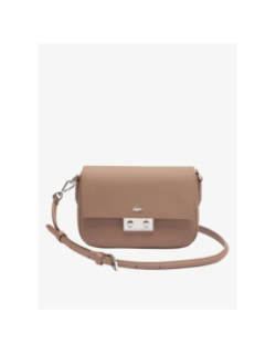 Sac bandoulière à rabat daily city marron femme - Lacoste