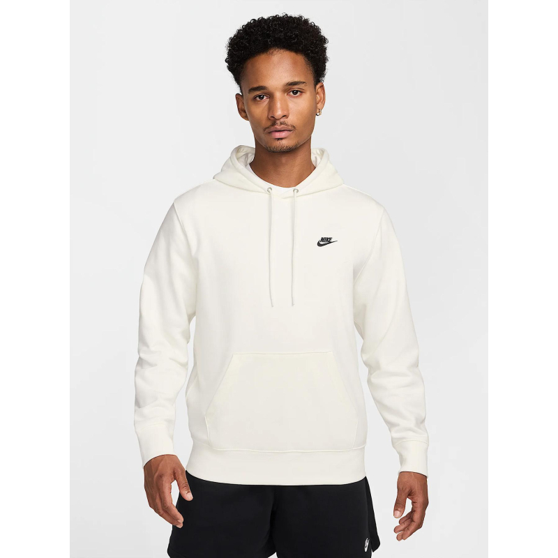 Sweat à capuche en molleton club blanc homme - Nike