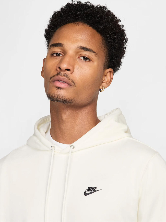 Sweat à capuche en molleton club blanc homme - Nike