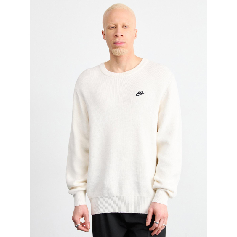Sweat à col rond en molleton club blanc homme - Nike