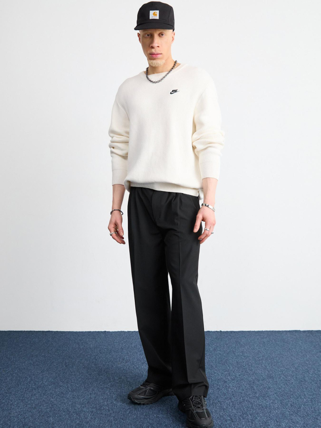 Sweat à col rond en molleton club blanc homme - Nike