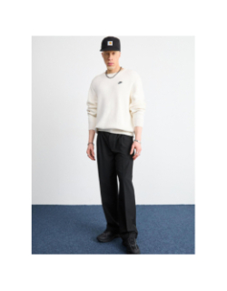 Sweat à col rond en molleton club blanc homme - Nike