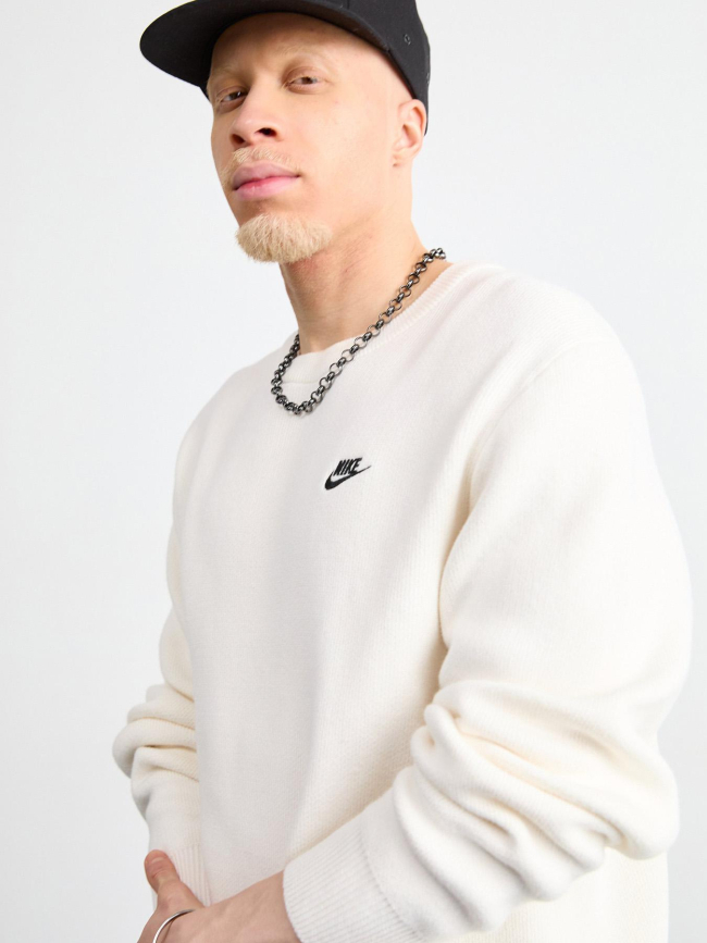 Sweat à col rond en molleton club blanc homme - Nike