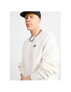 Sweat à col rond en molleton club blanc homme - Nike
