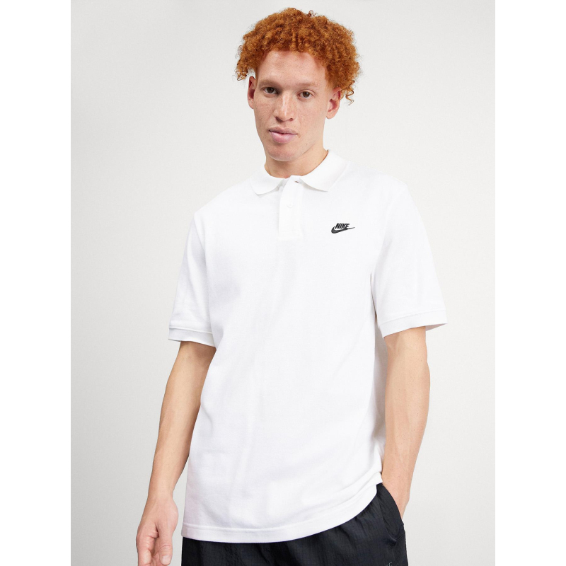 Polo à manches courte en piqué de coton club blanc homme - Nike