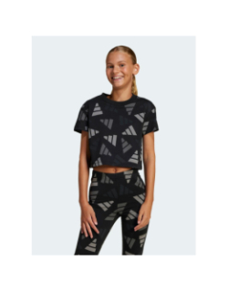 T-shirt de sport crop clbrtn noir fille - Adidas
