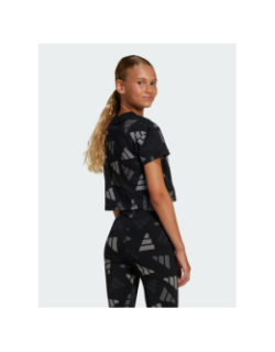 T-shirt de sport crop clbrtn noir fille - Adidas