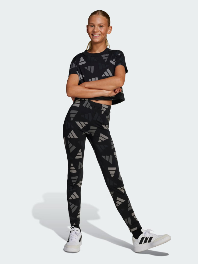 T-shirt de sport crop clbrtn noir fille - Adidas