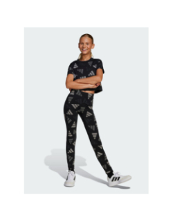 T-shirt de sport crop clbrtn noir fille - Adidas