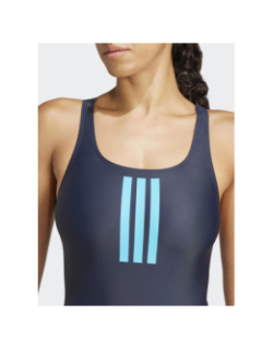 Maillot de bain de natation 3 bande dos en v bleu femme - Adidas
