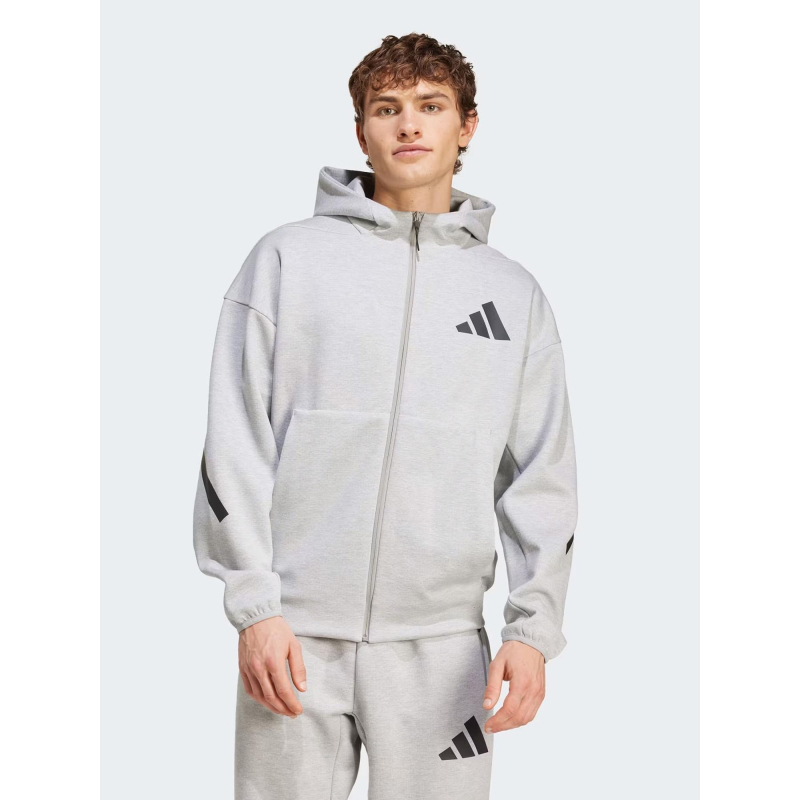 Sweat à capuche Z.N.E gris homme - Adidas