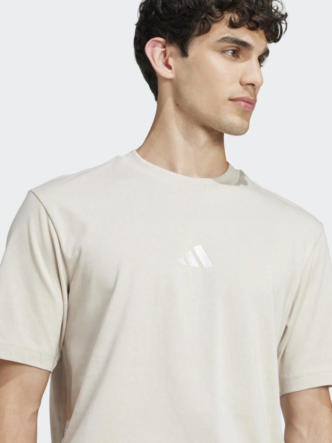 T-shirt à manches courtes logo 3s brodé gris homme - Adidas