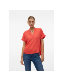 T-shirt beauty corail rose femme - Vero Moda