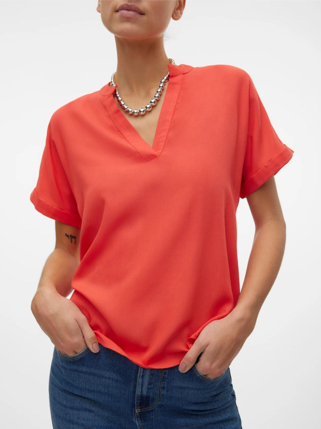 T-shirt beauty corail rose femme - Vero Moda