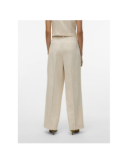 Pantalon large rayé troian beige femme - Vero Moda