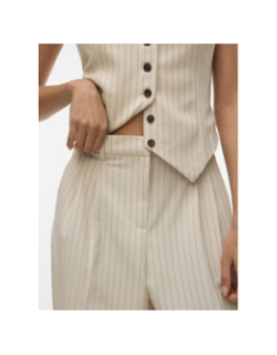 Pantalon large rayé troian beige femme - Vero Moda