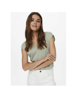 T-shirt à paillettes silvery vert clair femme - Only