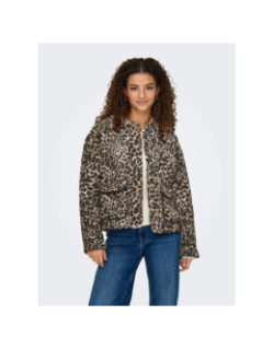 Veste matelassée à motif léopard onlhallie marron femme - Only