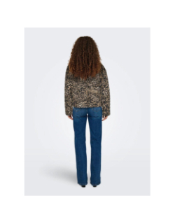 Veste matelassée à motif léopard onlhallie marron femme - Only