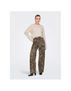 Pantalon droit léopard gianna marron femme - Only