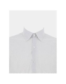 Chemise slim fit à pois maxen blanc homme - Izac