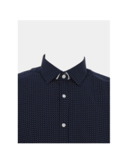 Chemise slim fit à motifs imprimés bleu marine homme - Izac