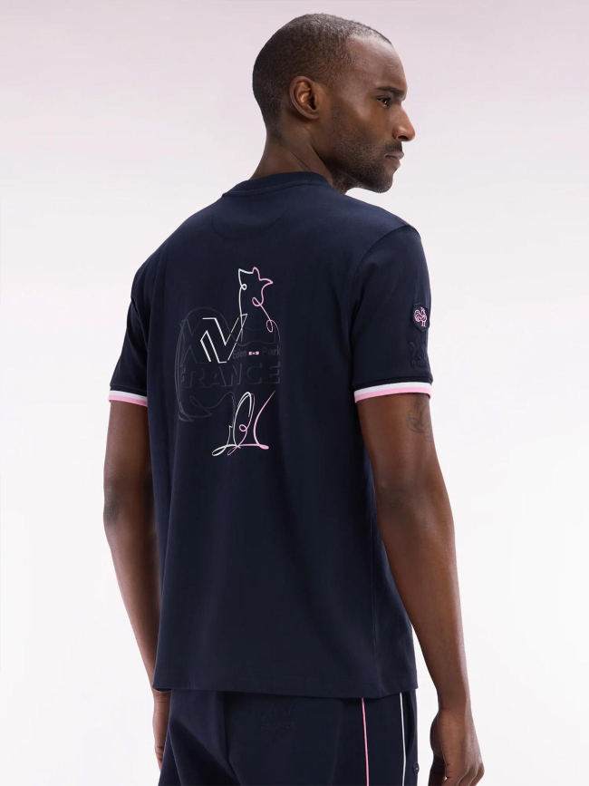 T-shirt XV de france à broderie coq bleu marine homme - Eden Park