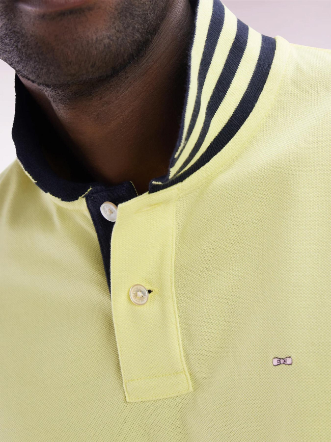 Polo à manches courtes en coton pima jaune homme - Eden Park