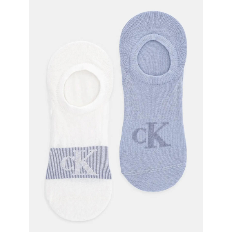 Pack de 2 paires de socquette blanc bleu homme - Calvin Klein Jeans