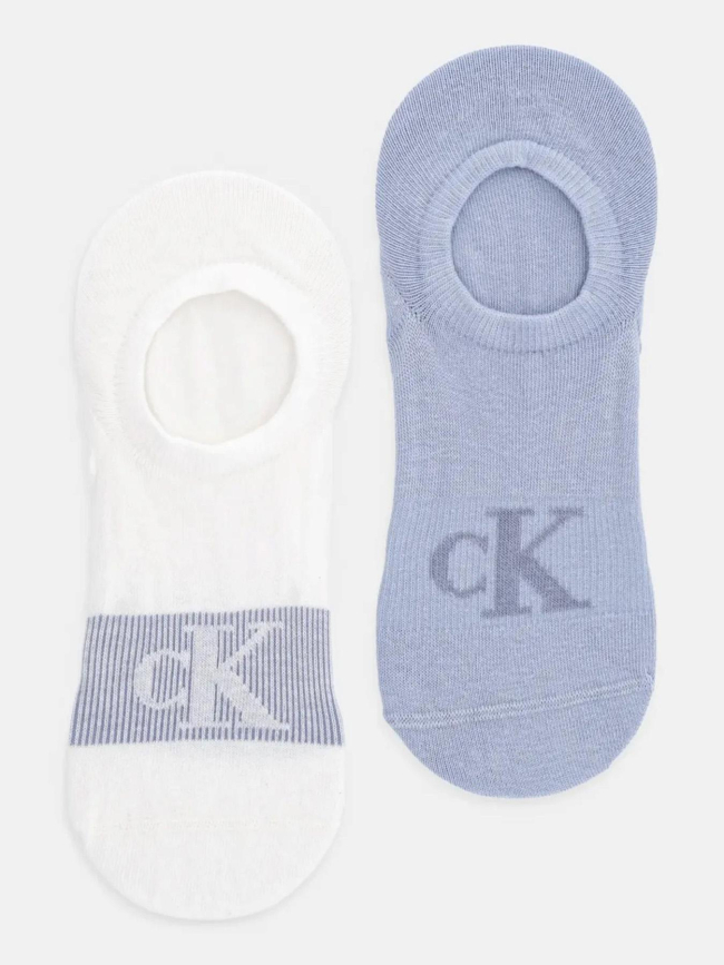 Pack de 2 paires de socquette blanc bleu homme - Calvin Klein Jeans