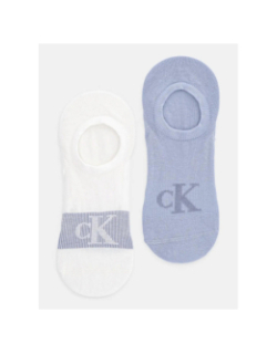 Pack de 2 paires de socquette blanc bleu homme - Calvin Klein Jeans