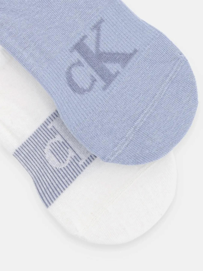 Pack de 2 paires de socquette blanc bleu homme - Calvin Klein Jeans