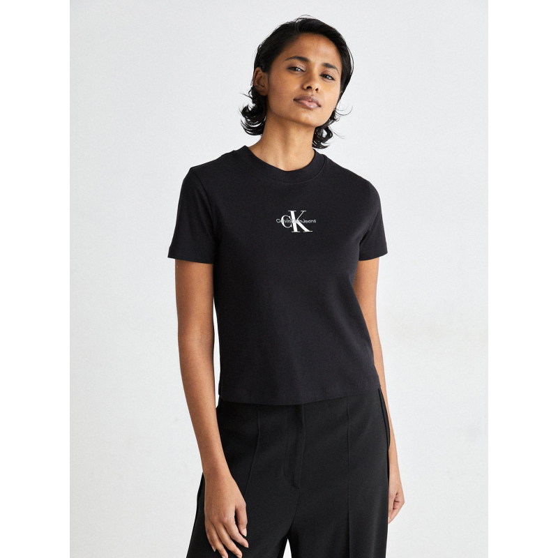 T-shirt court monologo noir femme - Calvin Klein Jeans