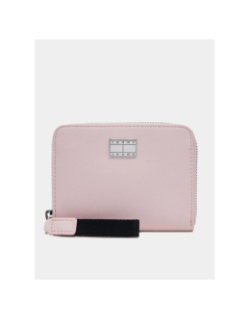 Portefeuille zippé à plaque logo rose femme - Tommy Hilfiger