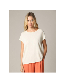 T-shirt rayé pailleté lina beige femme - Deeluxe
