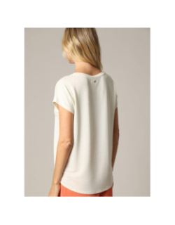 T-shirt rayé pailleté lina beige femme - Deeluxe