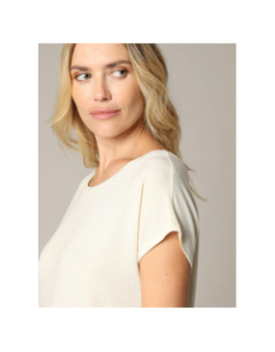 T-shirt rayé pailleté lina beige femme - Deeluxe