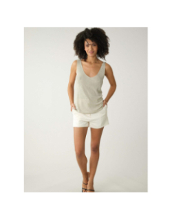 Débardeur à strass shine beige femme - Deeluxe