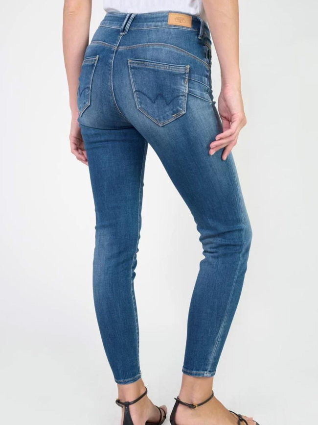 Jean slim taille haute pefki bleu femme - Le Temps Des Cerises