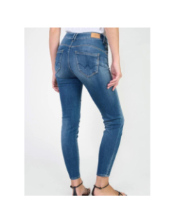 Jean slim taille haute pefki bleu femme - Le Temps Des Cerises