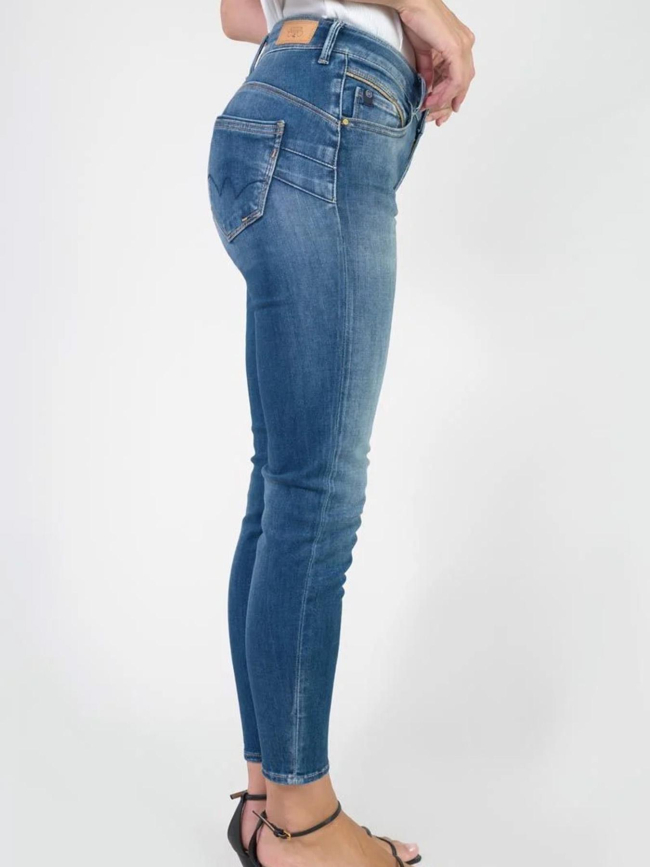 Jean slim taille haute pefki bleu femme - Le Temps Des Cerises