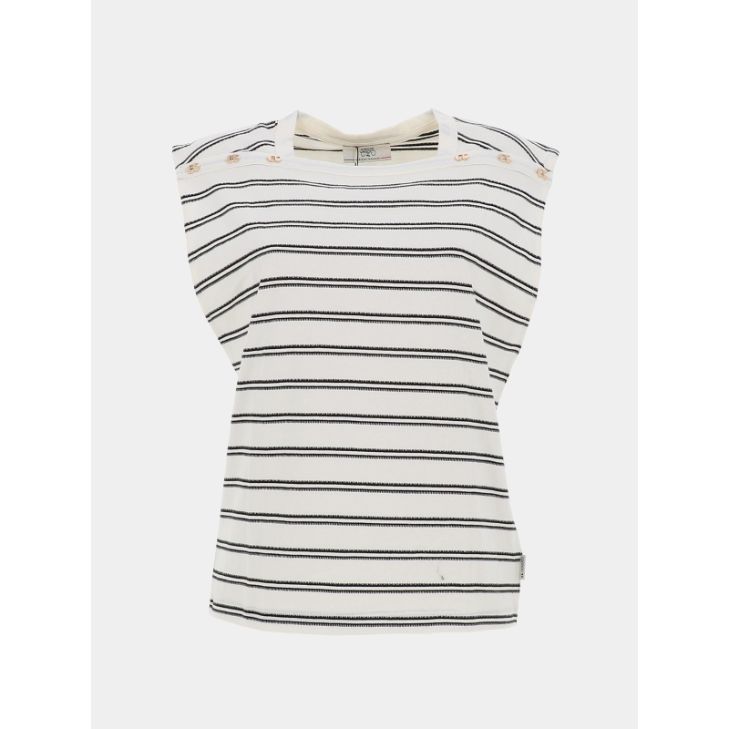 T-shirt rayé marina blanc femme - Le Temps Des Cerises