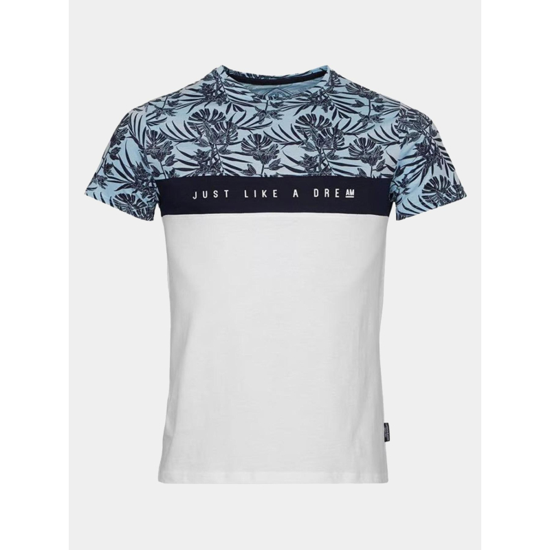 T-shirt maldives blanc bleu clair homme - La Maison Blaggio