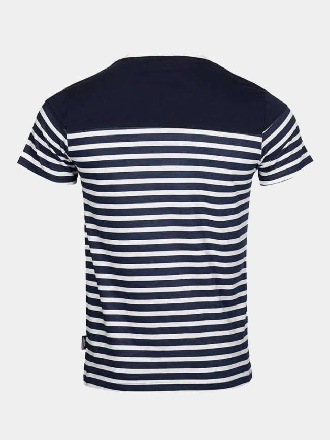T-shirt col boutonné rayé murphy bleu homme - La Maison Blaggio