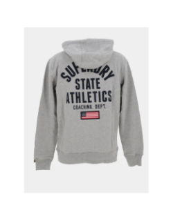 Sweat à capuche athletic gris chiné homme - Superdry