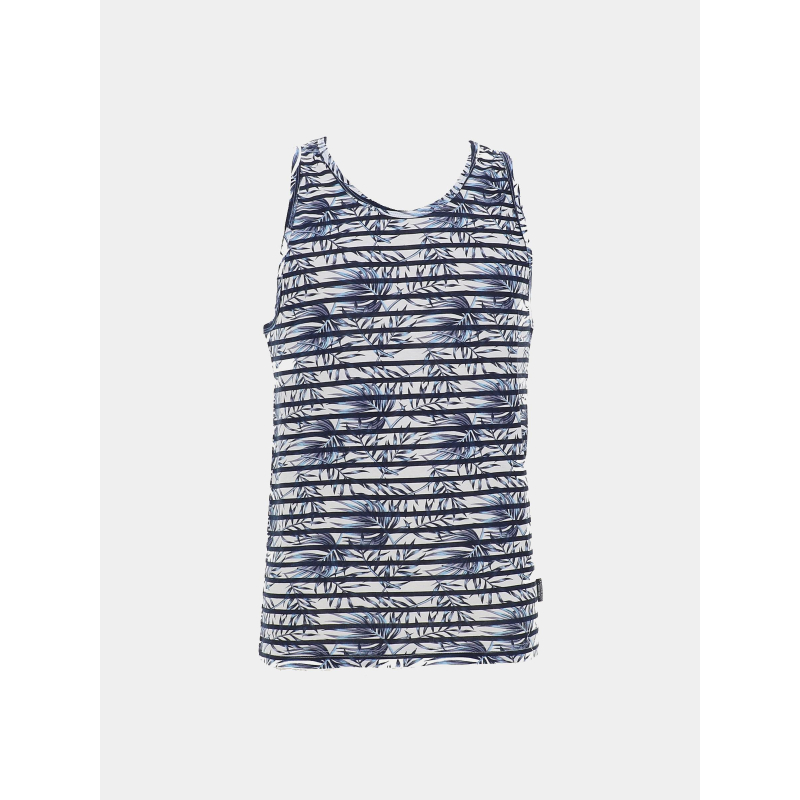 Débardeur rayé palmier moon bleu marine homme - La Maison Blaggio