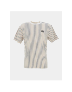 T-shirt rayé jedo blanc beige noir homme - Teddy Smith