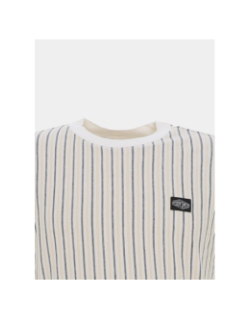 T-shirt rayé jedo blanc beige noir homme - Teddy Smith