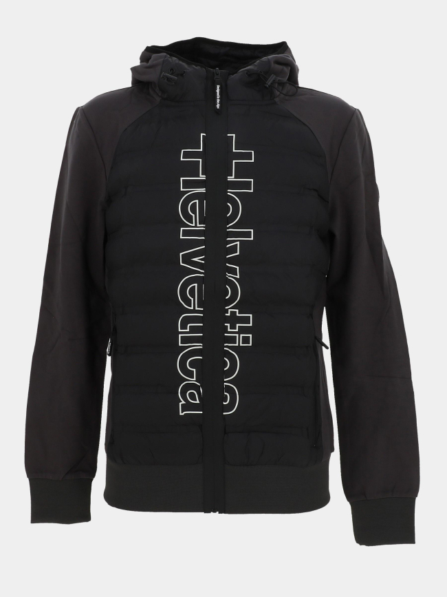 Veste à capuche bi-matière vancover noir homme - Helvetica